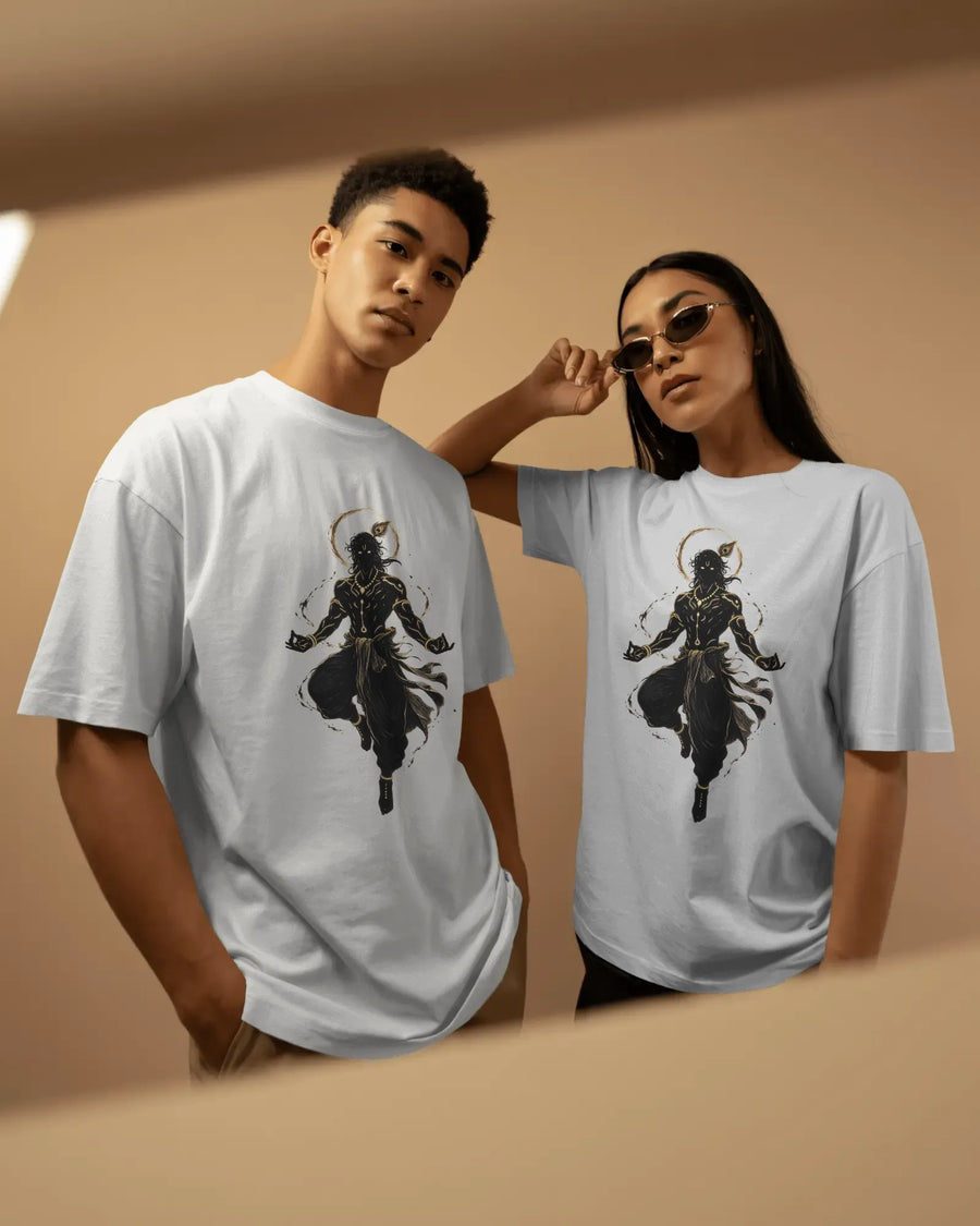Krishna Mystic Meditation Unisex Oversized T-Shirt